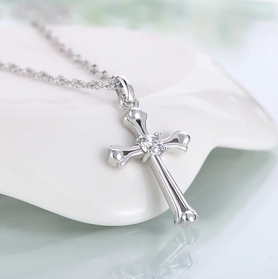 Fashionable Women's Necklace with Bold Cross Pendant