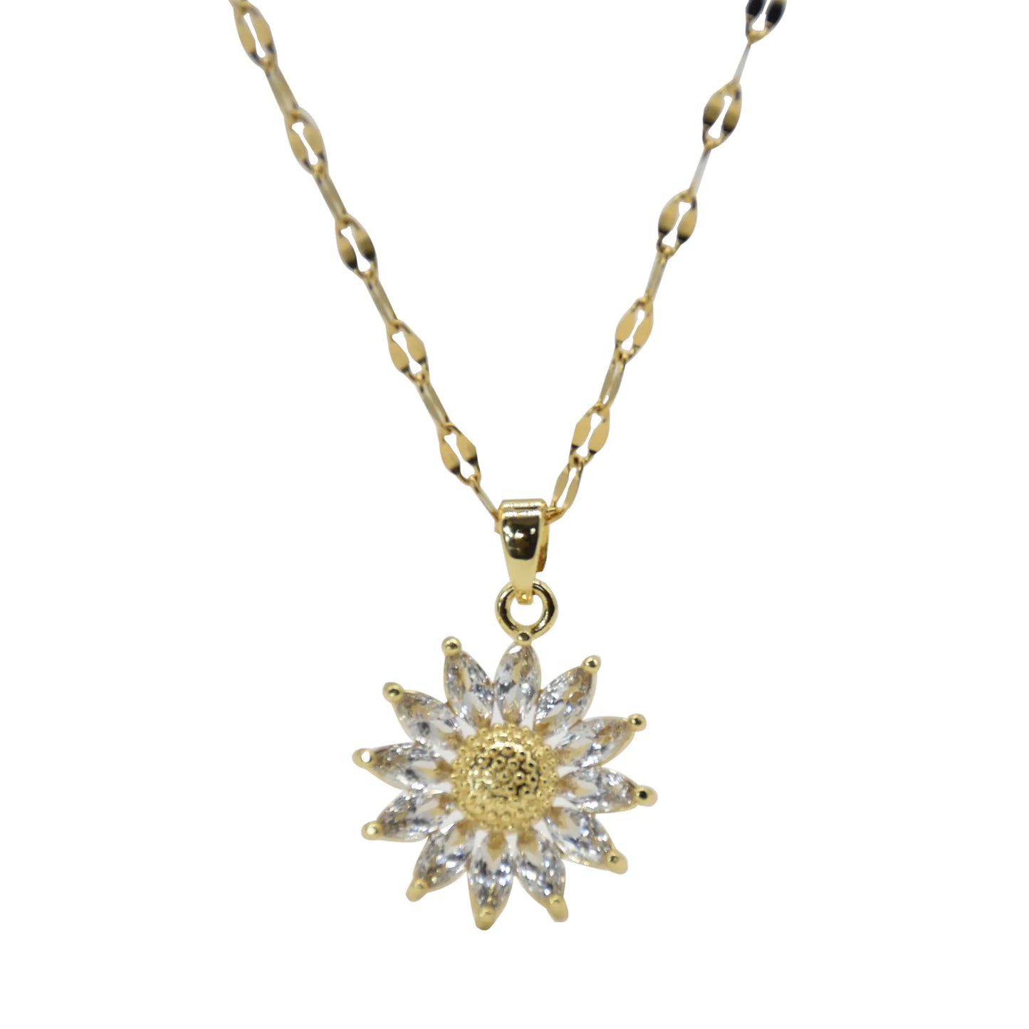 Retro Sunflower Titanium Steel Women's Necklace Design
