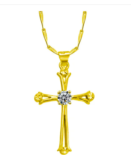 Fashionable Women's Necklace with Bold Cross Pendant