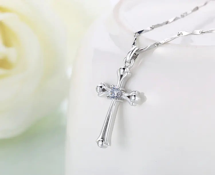 Fashionable Women's Necklace with Bold Cross Pendant
