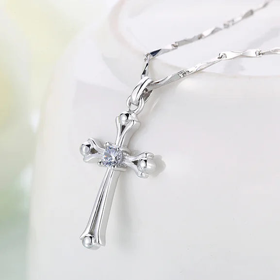 Fashionable Women's Necklace with Bold Cross Pendant